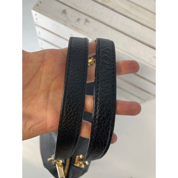 MICHAEL KORS, LARGE BLACK PEBBLED LEATHER HANDBAG - Picture 7 of 16